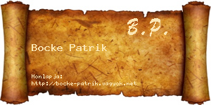 Bocke Patrik névjegykártya
